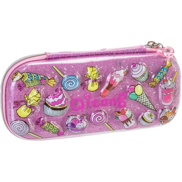 Пенал Cool For School блискучий 1 відділення з органайзером фуксія (QT-5780-Rosered) - зображення 1