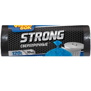 Пакеты для мусора Фрекен БОК Strong сверхпрочные Черные 120 л 10 шт. (4820048480352) изображение 1