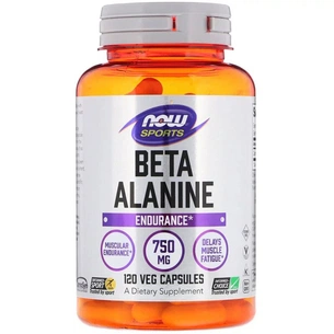 Амінокислота Now Foods Бета-Аланін, Beta-Alanine, 750 мг, 120 вегетаріанських капсул (NOW-02008) зображення 1