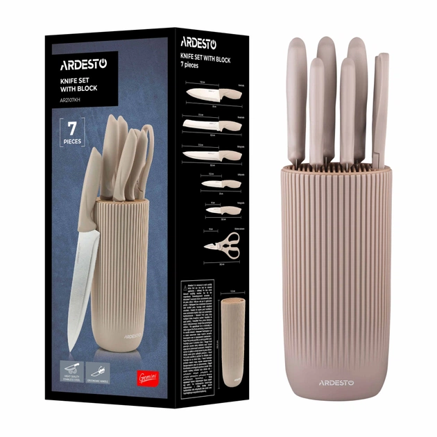 Набір ножів Ardesto Gemini 7 предметів, бежевий (AR2107KH) - picture 12