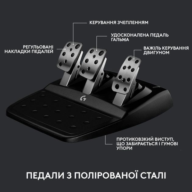 Кермо Logitech G923 Racing Wheel and Pedals for Xbox One and PC Black (941-000158) - picture 7