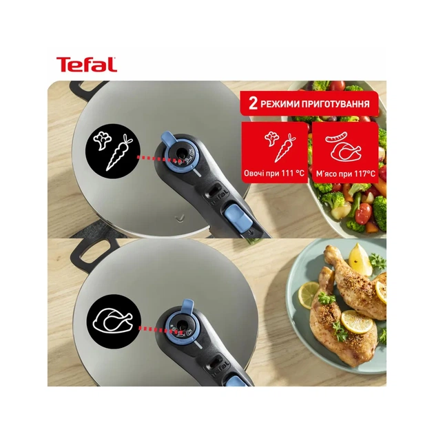 Каструля Tefal Secure Trendy Скороварка з паровим кошиком 4л (P2580402) - picture 7