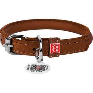 Нашийник для тварин WAUDOG Soft з QR паспортом круглий Д 13 мм Д 53-63 см коричневий (02696) зображення 1