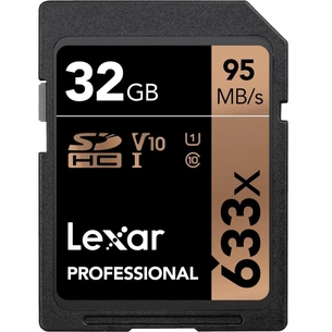 Карта пам'яті Lexar 32GB SDHC class 10 UHS-I U1 V10 633x Professional (LSD32GCB633) зображення 1