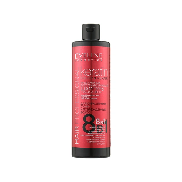 Шампунь Eveline Cosmetics Міцелярний Відновлення та захист кольору 8в1 400 мл (5901761996463) - изображение 1