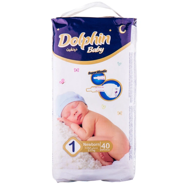 Підгузки Dolphin Newborn 2-5 кг 40 шт (8680131204038) - зображення 1