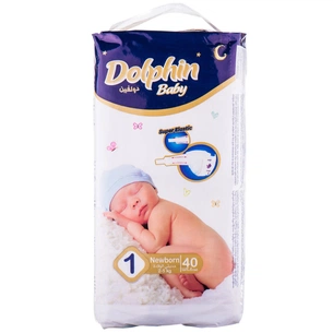 Підгузки Dolphin Newborn 2-5 кг 40 шт (8680131204038) зображення 1