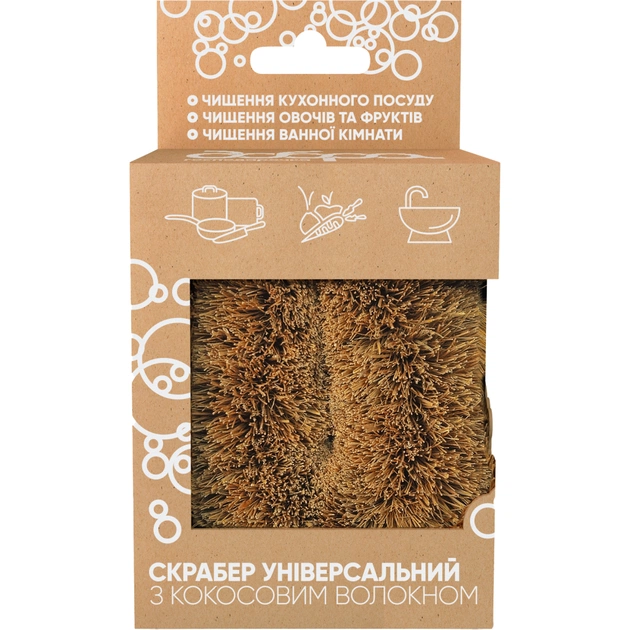 Скребок Добра Господарочка Універсальний З кокосовим волокном 1 шт. (4820086523561) - picture 2