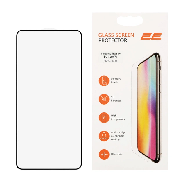 Стекло защитное 2E 2.5D FCFG Samsung Galaxy S26+ 5G (S947) Black (2E-G-S26P-SMFCFG-BB) - изображение 1