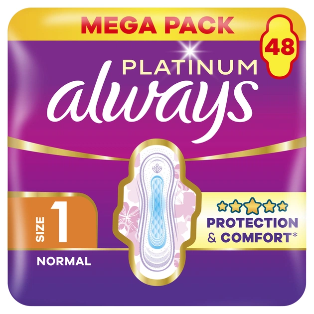 Гігієнічні прокладки Always Platinum Normal Розмір 1 48 шт. (8700216784719) - зображення 1