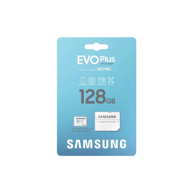 Карта пам'яті Samsung 128 GB microSDXC Class 10 UHS-I U3 V30 A2 EVO Plus+SD Adapte (MC128SA/EU) - picture 8