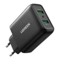Зарядний пристрій Ugreen CD161 36W 2xUSB QC 3.0 Charger (Black) (10216) - зменшене зображення 1