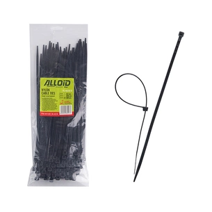 Стяжка Alloid 4.8х250мм, пластик, 100шт./уп., черный (PC-48250B) изображение 1