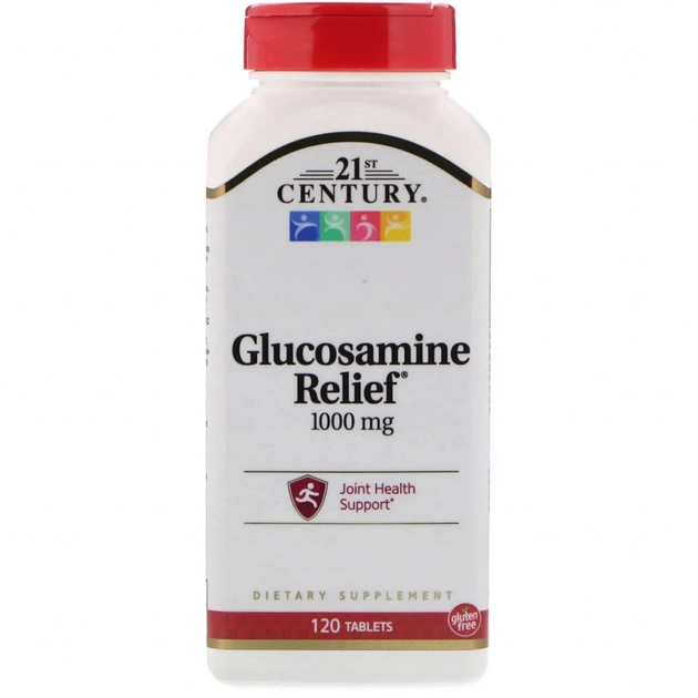 Вітамінно-мінеральний комплекс 21st Century Глюкозамін, 1000 мг, Glucosamine Relief, 120 таблеток (CEN22215) - зображення 1