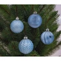 Ялинкова іграшка Chomik пластикові кульки, рельєфні і шишки 36 шт, 3,4,6 см, мікс блакитні (5900779832916_1) - зменшене зображення 3