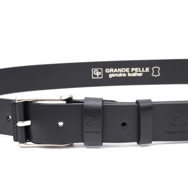 Ремінь Grande Pelle Під джинси з натуральної шкіри Чорний (11685) - зображення 5