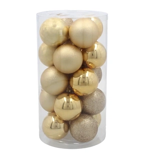 Ялинкова іграшка Chomik пластикові кульки 20 шт, 5 см, золотисті (5900779893801_2) зображення 1
