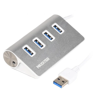 Концентратор Maxxter USB 3.0 Type-A 4 ports silver (HU3A-4P-01) зображення 1