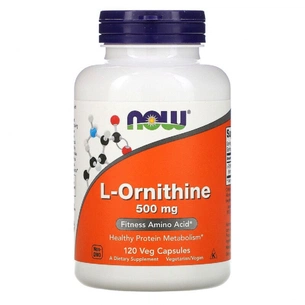 Амінокислота Now Foods Орнітин, L-Ornithine, 500 мг, 120 вегетаріанських капсул (NOW-00122) зображення 1