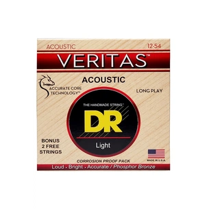 Струни для гітари DR Strings VERITAS Coated Core Acoustic Guitar Strings - Light (12-54) (VTA-12) изображение 1