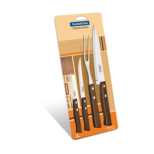 Набір ножів Tramontina Tradicional 4 предмета (3 ножа + вилка)) (22299/019) зображення 1