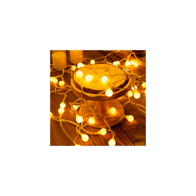 Гірлянда Voltronic Кульки матові, 40 шт, 6 м., прозора, USB (GirlBall-40LED-6mUSB) - зображення 1