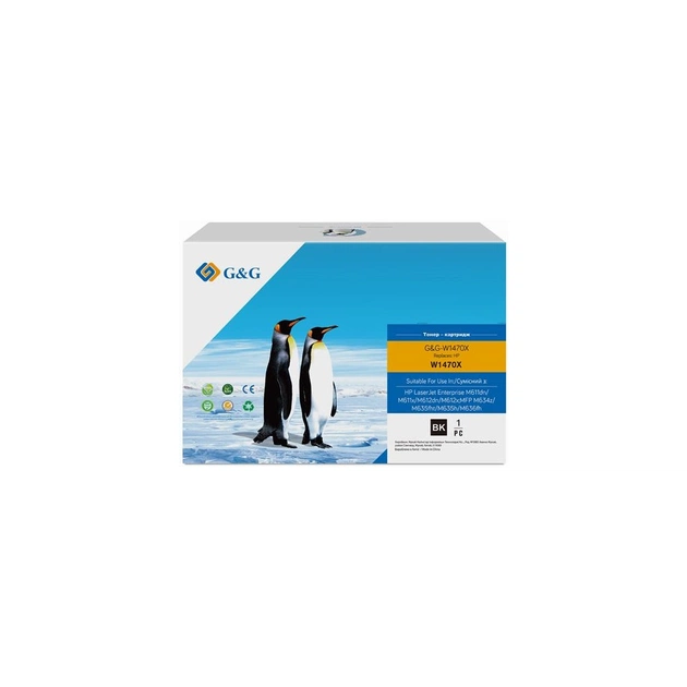 Картридж G&G HP 147X LJ MFP M611/M612/M635/M636 Black (25 200ст) (G&G-W1470X) - зображення 1