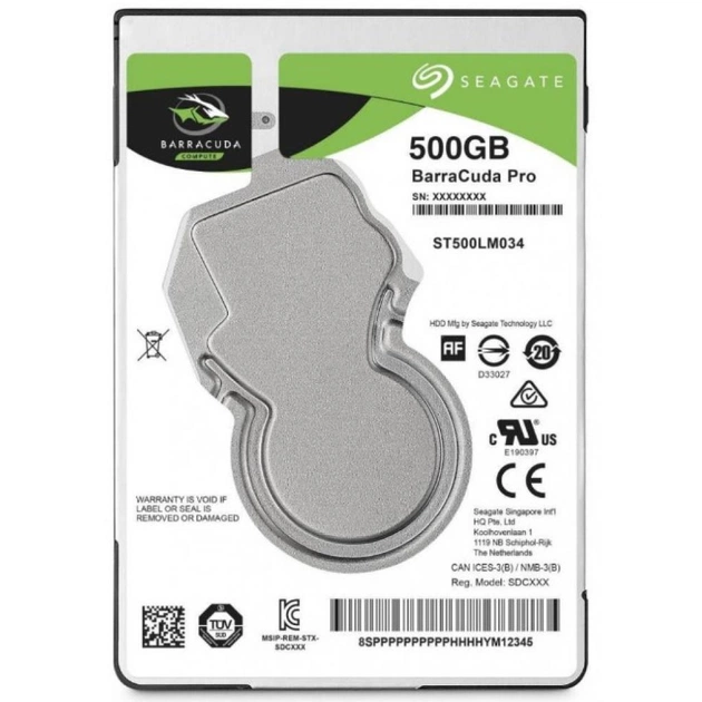 Жорсткий диск для ноутбука 2.5" 500GB Seagate (# ST500LM034-FR #) - зображення 1