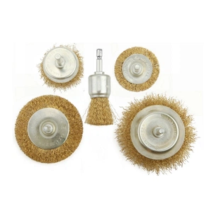 Щітка для електроінструменту Tolsen 5 шт, гофрований латунований дріт 0.3 мм (77553) зображення 1