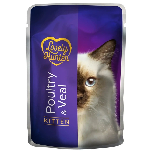 Вологий корм для кішок Lovely Hunter With poultry and veal for kittens 85 г (LHU45471) - зображення 1