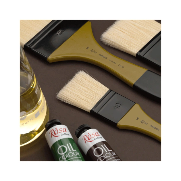 Пензлик для малювання Rosa Щетина флейц, AMBER 2306, №15 (4823098533559) - picture 4