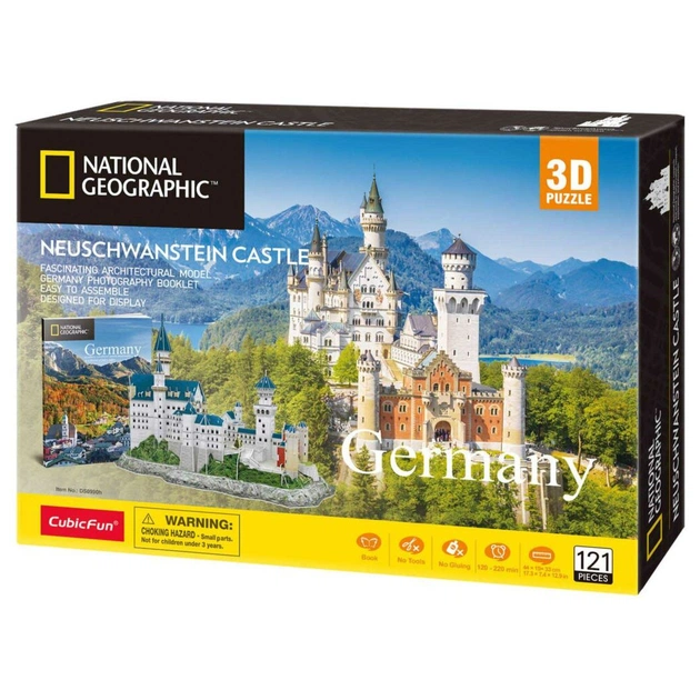 Пазл Cubic Fun Тривимірна головоломка-конструктор National Geographic Замок Нойшванштайн (DS0990h) - зображення 1