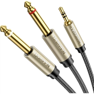 Кабель мультимедійний 3.5mm M to 2x6.35mm M 1.0m gray Ugreen (UGR-10613) зображення 1