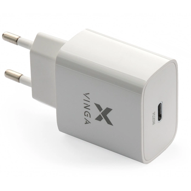 Зарядное устройство Vinga PD Type-C 20W Charger white (VWCPDC) - изображение 1