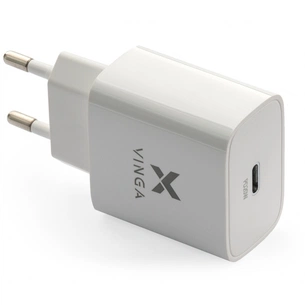 Зарядний пристрій Vinga PD Type-C 20W Charger white (VWCPDC) зображення 1