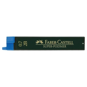 Грифель для механічного олівця Faber-Castell Super-Polymer 2В (діаметр 0,7 мм), 12 штук у пеналі (22544) зображення 1