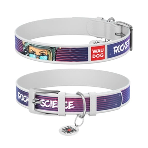 Нашийник для тварин WAUDOG Design "Космос. Ракетобудування" Ш 25 мм Д 37-48 см білий (0025-0124-15) зображення 1