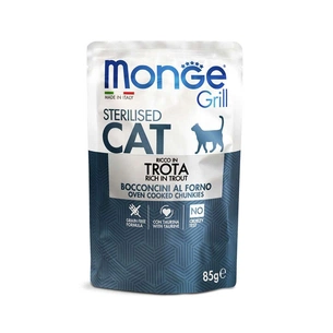 Вологий корм для кішок Monge Cat Grill Sterilised форель 85 г (шматочки в жиле) (8009470013659) зображення 1