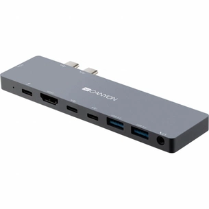 Порт-реплікатор Canyon Docking Station with 8 ports, 1*Type C PD100W+2*Type C (CNS-TDS08DG) зображення 1