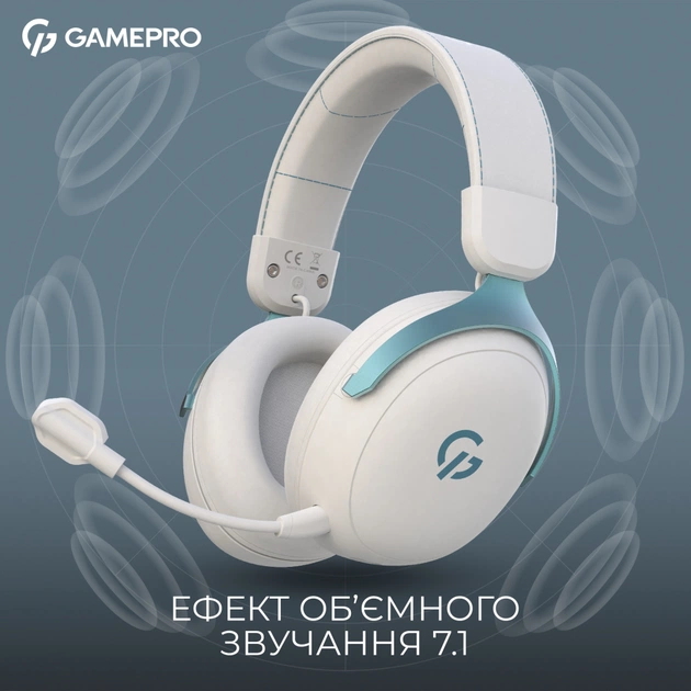 Навушники GamePro Asgard Freya Pro Wireless White/Blue (HSW201WB) - picture 5