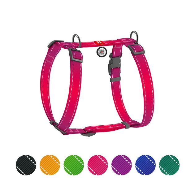 Шлея для собак WAUDOG Nylon Mono з QR-паспортом, пластиковий фастекс L рожева (52747) - зображення 1