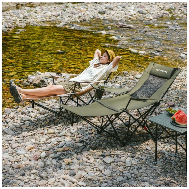 Крісло складане Naturehike CNK2550JJ023 Nightfall T05, сталь, оливкове (6977465865588) - picture 6