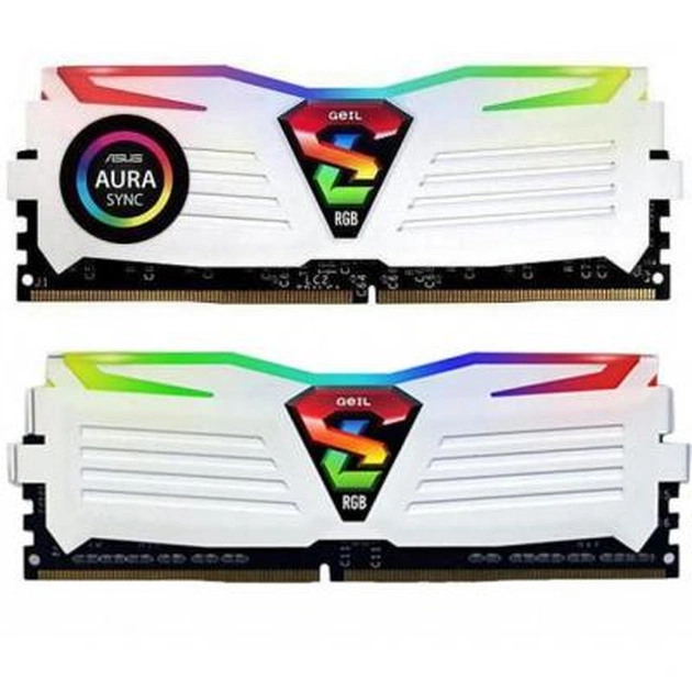 Модуль пам'яті для комп'ютера DDR4 8GB (2x4GB) 2666 MHz Super Luce RGB Sync White H Geil (GLWS48GB2666C16ADC) - изображение 1