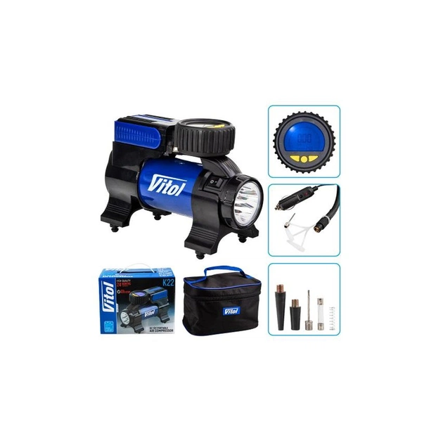 Автомобільний компресор VITOL K-22 100psi/14Amp/37л (K-22) - picture 2