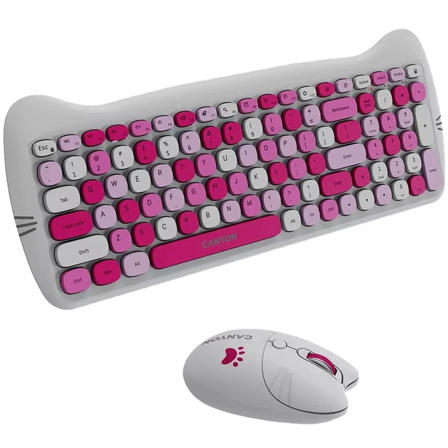 Комплект Canyon HSET-W6 Kitty Edition Wireless UA Pink (CNS-HSETW6PK) - picture 4