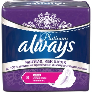 Гігієнічні прокладки Always Ultra Platinum Collection Super Plus 8 шт (4015400453246) зображення 1
