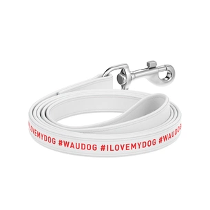 Повідець для собак WAUDOG Design "я люблю свою собаку" L-XL Ш 25 мм Д 122 см білий (379515) зображення 1