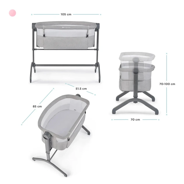 Ліжечко Kinderkraft приставна люлька Bea Grey (5902533917822) - изображение 11