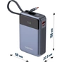 Батарея універсальна Canyon 20000mAh OnPower 600 PD/65W built-in cable Dark Grey (CNS-CPB600DG) - зменшене зображення 7