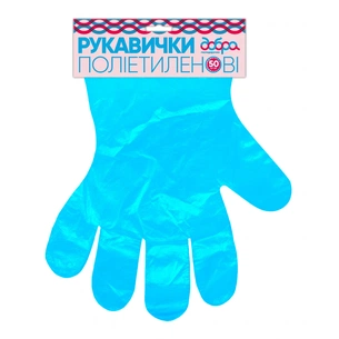 Рукавички господарські Добра Господарочка поліетиленові сині 50 шт. (4820086521277) зображення 1